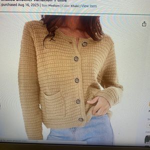 Button up cardigan. Looks like J crew button up.